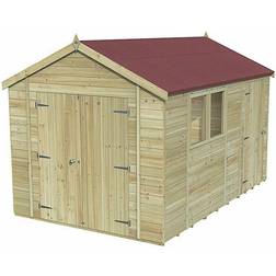Forest Garden 12' Premium Tongue & Groove Pressure Treated Double Door Combination Apex Shed (Building Area )