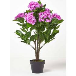 Homescapes Lilac Hydrangea Artificial Plant with Pot, 85 Purple Artificial Plant
