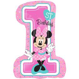 Amscan Minnie Mouse 1st Birthday SuperShape Foil Balloons