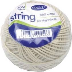 County Stationery Cotton String Ball Medium 40m White