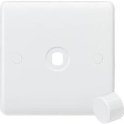 Knightsbridge Curved Edge 1G Dimmer Plate with Matching Dimmer Cap