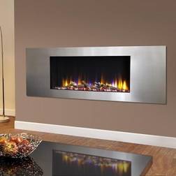 Celsi Ultiflame Metz 33 Inch Inset Wall Mounted Electric Fire Satin Silver