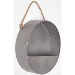 Homescapes Medium Round Metal Hanging Wall Planter