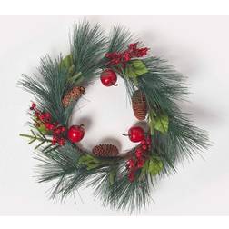 Homescapes Apple and Berries Christmas Wreath Green & Decoration