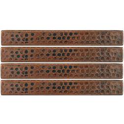 Premier Copper Products 1 in. x 8 in. Hammered Copper Decorative Wall Tile in Oil Rubbed Bronze (4-Pack)