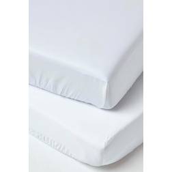 Homescapes Organic Cotton Fitted Cot Sheets 400 Thread Count, 2 Pack