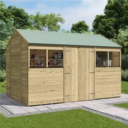 BillyOh 12 Treated Shed - Expert Reverse Workshop Garden Shed (Building Area )