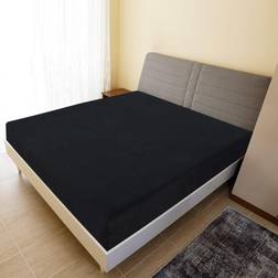 vidaXL Jersey Fitted Sheets 2 Bed Sheet Black (200x)