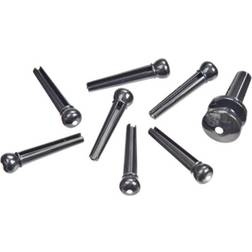 D'Addario Planet Waves PWPS10 Moulded Bridge Pins with End Pin Set, Ebony with Ivory Dot