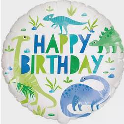 Unique Folieballong Dino Happy Birthday