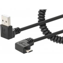 Manhattan USB-A to Micro-USB Cable, 1m, Male to Male, 2.0, Charging Cabinets/Carts, Hi-Speed