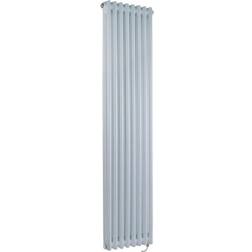 Milano Windsor Traditional Cast Iron Style White Vertical Double Column Electric Radiator with Touchscreen WiFi Thermostat and Chrome Cable Cover