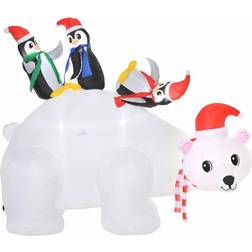 Homcom 5ft Christmas Inflatable Polar Bear Penguin Lighted Lawn Garden