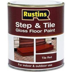 Rustins STRD2500 Step & Tile Paint Gloss Black, Red 1L