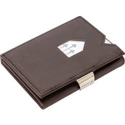 Exentri Leather Trifold Wallet - RFID Blocking w/Stainless Steel Locking Clip Coffee