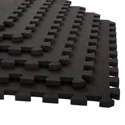 Stalwart 6 Pk Interlocking EVA Foam Floor Mats Garage Flooring Basement Exercise Mat 24 x 24 Inches Each