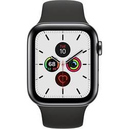 Apple Watch Series 5 Cellular 44mm Stainless Steel Case with Sport Band