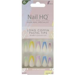 Nail HQ Long Coffin Pastel Tips