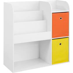 SoBuy Kid's Bookcase Book Shelf Toy Shelf Storage Display Shelf Rack Organizer with 2 Fabric Drawers