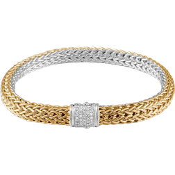 John Hardy Classic Chain Reversible Bracelet - Gold/Silver/Diamonds