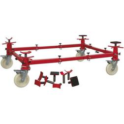 4 Post Adjustable Vehicle Moving Dolly 900kg Capacity Heavy Duty Steel Frame