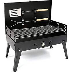 Hamble Distribution PBUK Black Iron Charcoal BBQ Grill with Accessories Garden Decking