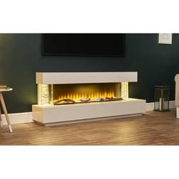 Adam Aspen White Marble & Slate Fireplace with Downlights & Sahara Electric Fire, 69 Inch