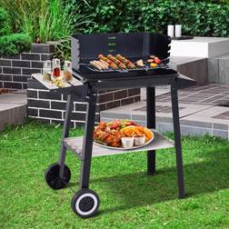 OutSunny Trolley Charcoal BBQ Barbecue Garden Heating Smoker