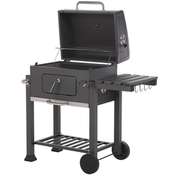 Beliani Garden Charcoal bbq Grill with Lid Wheeled 2