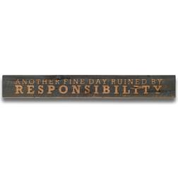 Hill Interiors Responsibility Grey Wash Wooden Message Plaque Wall Decor
