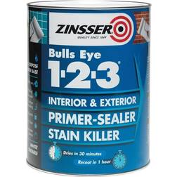 Zinsser Bulls Eye 1-2-3 Primer-Sealer-Stain Killer Wood Protection Grey 0.5L