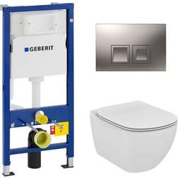 Geberit toilet set duofix UP100 Ideal Standard Bowl Tesi Aquablade Flush plate Delta50 matt chrome (SETUP100-AQUA7-UK)