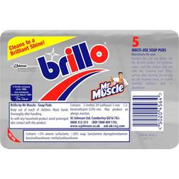 Mr Muscle Brillo Multi Soap Pads, Pack of 5, Black