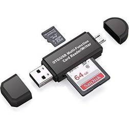 Vanja Micro USB OTG Adapter and USB 2.0 Portable Memory Card Reader for SDXC, SDHC, SD, MMC, RS-MMC, Micro SDXC, Micro SD, Micro SDHC Card and