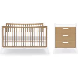 Snüz SnuzFino 2 Piece Nursery Furniture Set-White/Natural + FREE 117x68 Sprung Mattress Worth