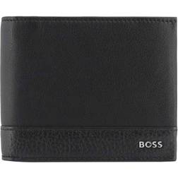 HUGO BOSS Grained-leather wallet with polished-silver hardware