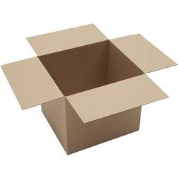 Corrugated cardboard folding boxes, FEFCO 0201, single fluted, pack of 50, internal dimensions 450 x 400 x 400 mm