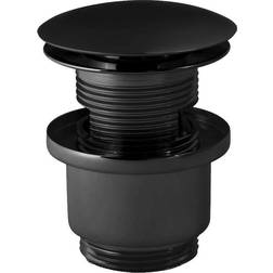 Black Powder Coated Brass Slotted Button Waste Basin Plug Sink Click Clack