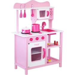 Boppi Wooden 20 Piece Toy Kitchen W10C045 Pink