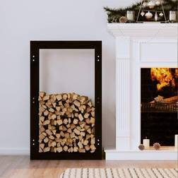 vidaXL Firewood Rack Black 60x25x100 cm Solid Wood Pine