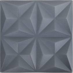 vidaXL (origami grey, 24) 48x 3D Wall Panels Origami Grey Self-adhesive Wall Panel Cover Decor