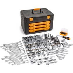 GearWrench 243 Pc. 6 Point Mechanics Tool Set in 3 Drawer Storage Box