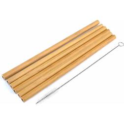 Haven Bamboo Drinking Straws With Cleaning Brush 100% Organic Natural