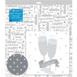 2 Sheets of Celebrations Wedding Birthday Gift Wrap Wrapping Paper Card & 2 Gift Tags