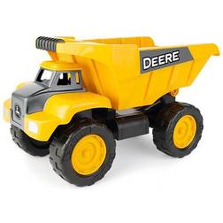 John Deere Sandbox Toys Big Scoop Dump Truck Toy with Titling Dump Bed for Kids Aged 3 Years and Up, 15 Inch, Yellow