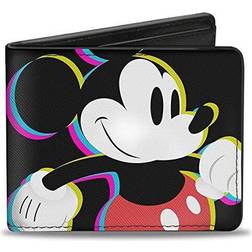 mens cmyk Mickey Mouse Pose + Mickey Mouse Bi Fold Wallet, Multicolor, Standard