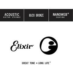 Elixir 80/20 Bronze Single Acoustic Guitar String With Nanoweb Coating .024)