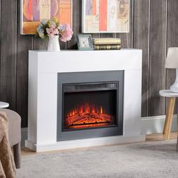 Homcom New Electric Fireplace Suite Fireplace Heater White Fireplace