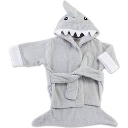 Baby Aspen Hooded Shark Robe,Let The Fin Begin, Ultra Soft Gray Cotton Terry Toddler/Baby Boy Towel