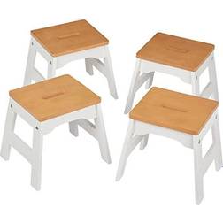 Melissa & Doug Wooden Stools - Set of 4 Stackable, 11-Inch-Tall